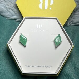 Bomb Party Earrings ER69090 Radiant Reflections Lab Created Pale Green Ice Cryst